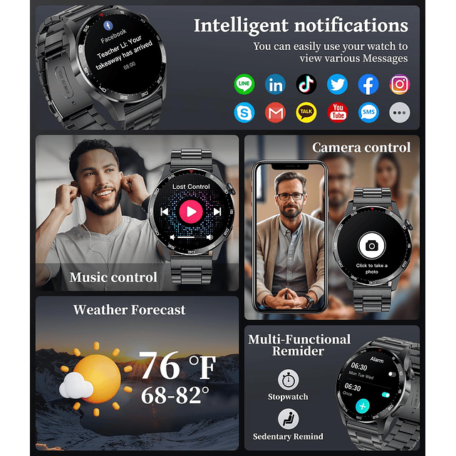 Relojes inteligentes para hombres (responder/marcar llamadas