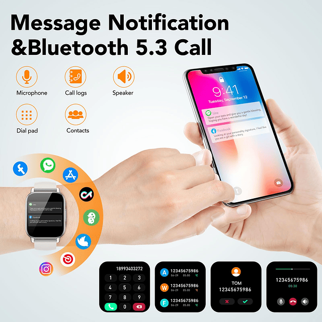 Reloj inteligente para hombres y mujeres (responder/hacer ll