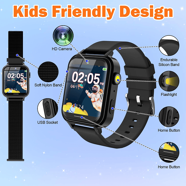 Reloj inteligente para niños de 5 a 12 años, reloj inteligen