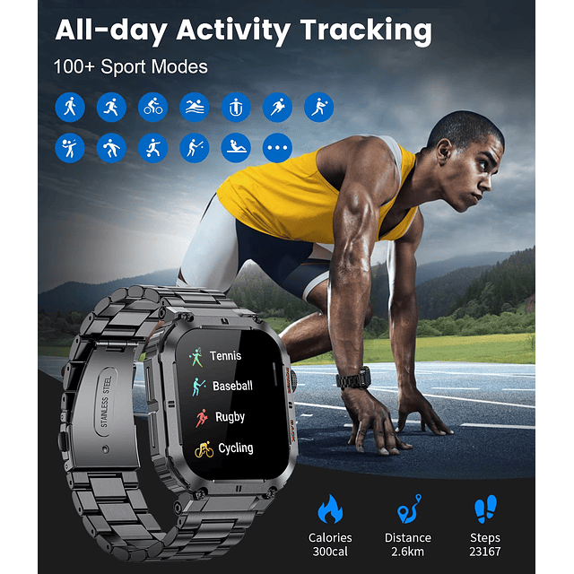 Relojes inteligentes militares para hombres (responder/marca