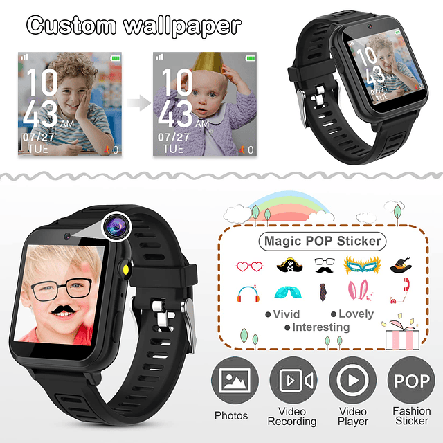 Reloj inteligente para niños, reloj inteligente de juguete c