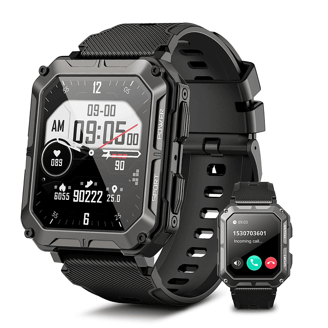 Reloj inteligente militar para hombres, llamada Bluetooth (r