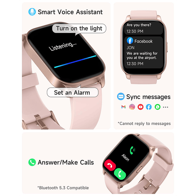 Reloj inteligente para mujer (responder/hacer llamadas), Ale