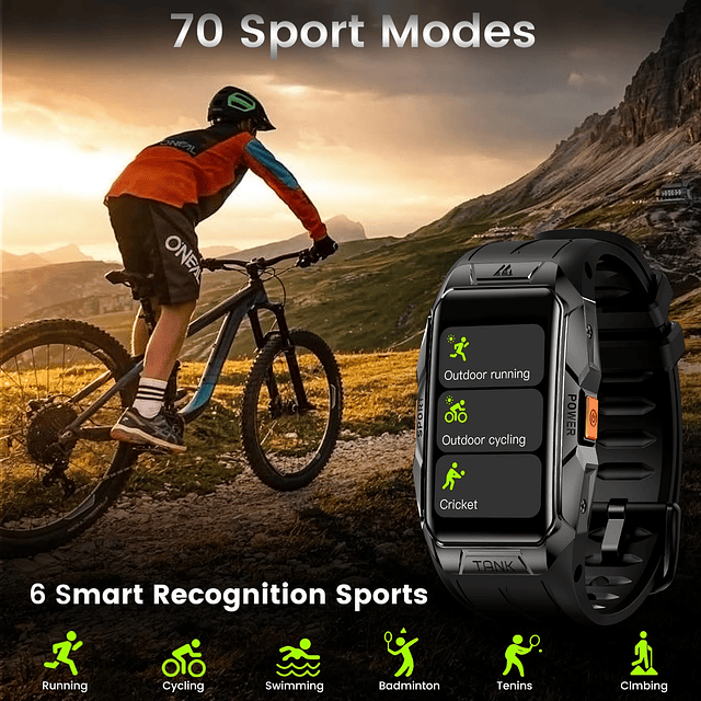 Health & Fitness Tracker Reloj inteligente con duración de b