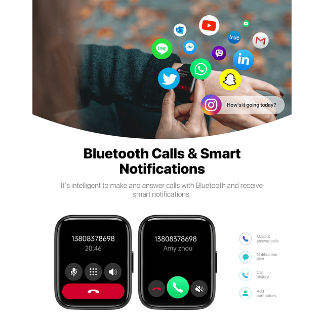 Reloj inteligente para hombres y mujeres – Responder/Hacer l