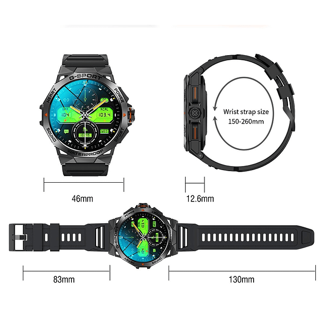 Relojes inteligentes militares para hombres, reloj deportivo