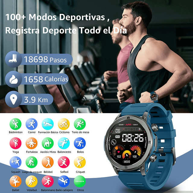 Reloj inteligente AMOLED de 1,43 pulgadas para hombres, relo