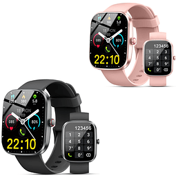 T70 2 Pack Reloj Inteligente Rosa Negro y Dorado, Reloj Inte