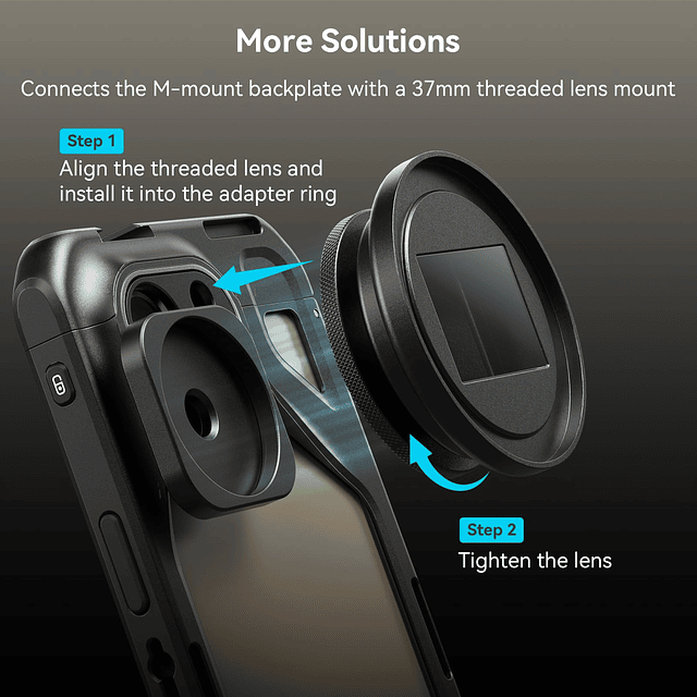 Adaptador universal de lente con montura M a rosca de 37 mm