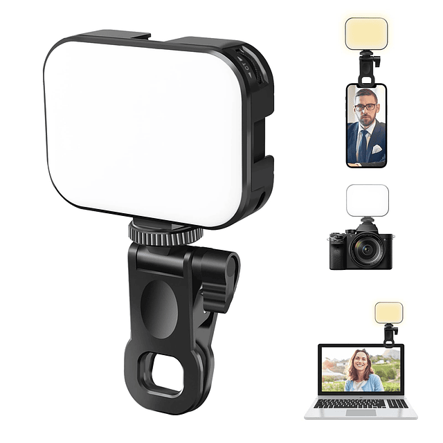 Ulanzi VL100X Luz selfie, panel de luz LED con clip para tel