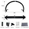 Luz de media luna para escritorio de uñas con soporte para t