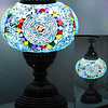 Lámpara de mesa turca marroquí con mosaico, globo de cristal