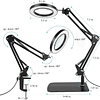 Lupa con luz y soporte, lámpara de escritorio LED con lupa 1