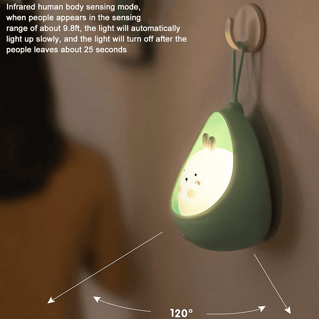 Luz nocturna con sensor de movimiento, lámpara de noche de s