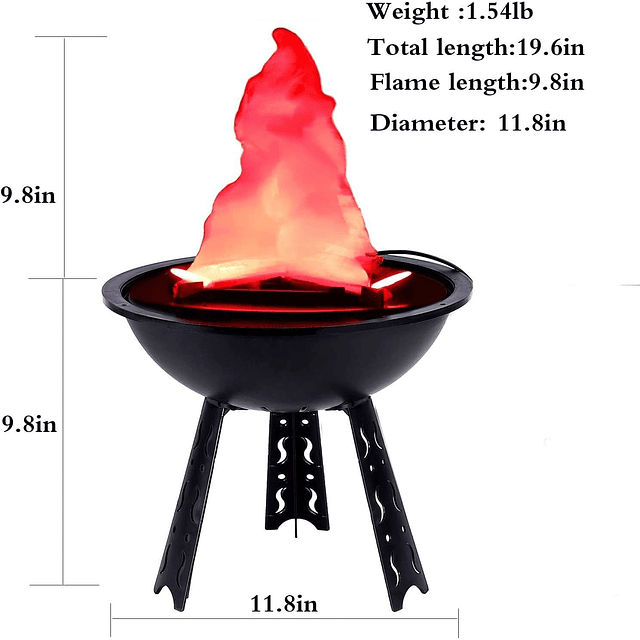 Lámpara de Fuego Falsa LED eléctrica 3D Antorcha Luz de Llam