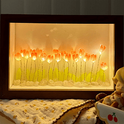 Tulipán Marco de Fotos Luz Nocturna, DIY Tulipán Luz Nocturn