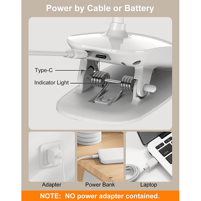 Lámpara de escritorio, lámpara de mesa 1500 mAh lámpara de l