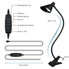 Luz de lectura LED, lámpara de abrazadera 3 modos de color 5