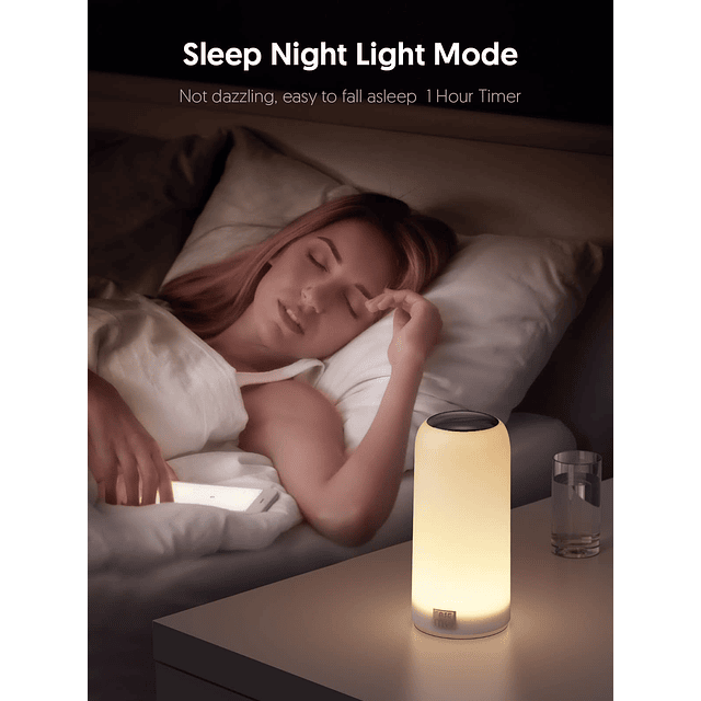 Lámpara táctil LED para mesita de noche de dormitorio, lámpa