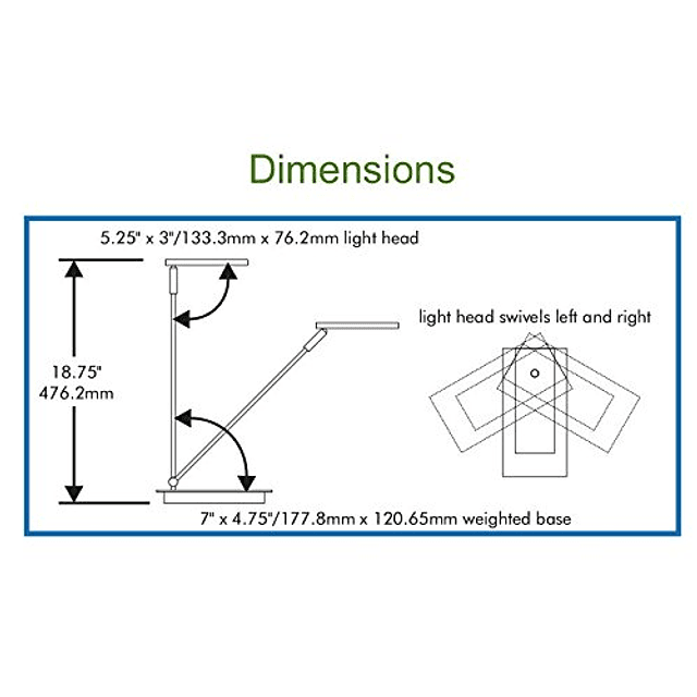 PureOptics Lámpara de escritorio plegable LED con cabezal gi