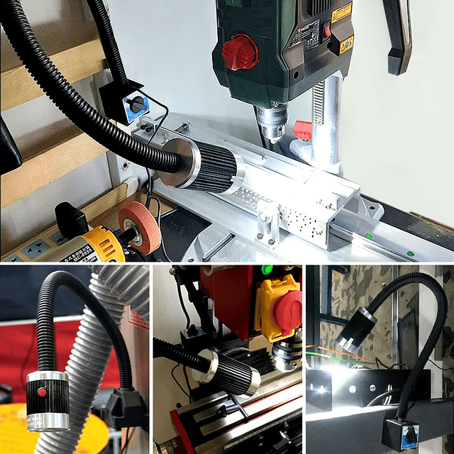 Luz de trabajo de máquina LED, lámpara de cuello de cisne fl