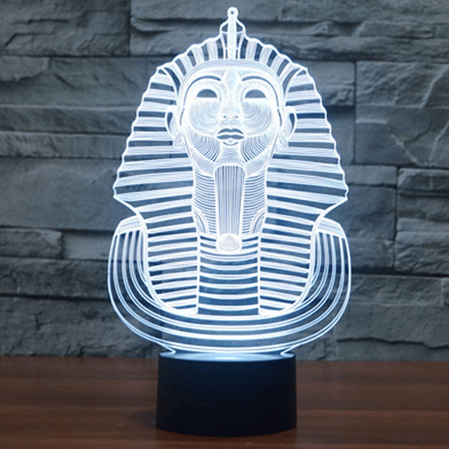 3D Egipto Faraón Luz Nocturna Lámpara de Mesa Decoración Mes