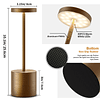 Juego de 2 lámparas de mesa recargables, luz LED inalámbrica