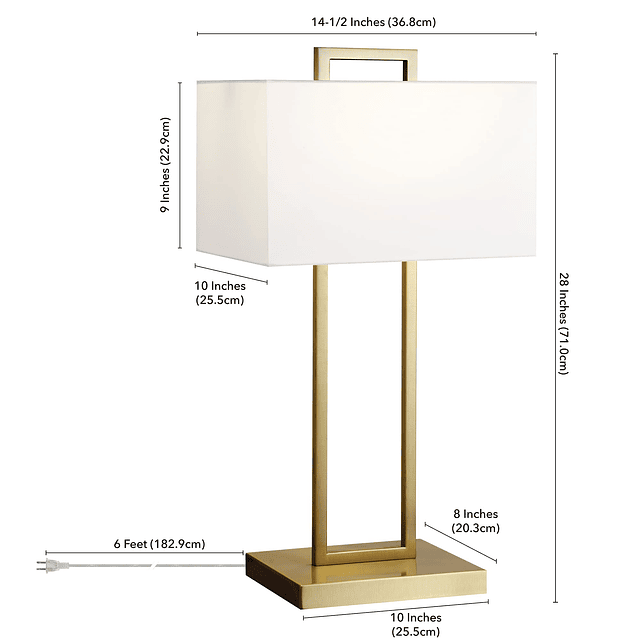 Lámpara de mesa Adair de 28" de alto con pantalla de tela en