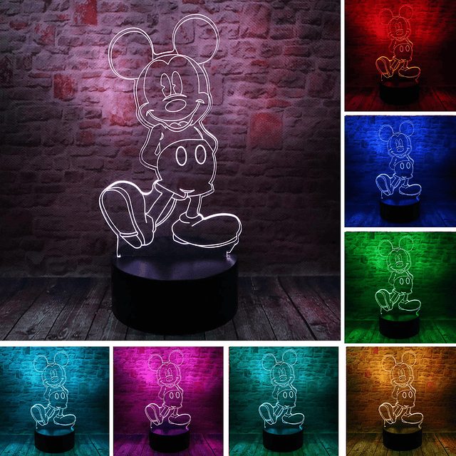 Junnire Lindo Mickey Minnie Mouse Figuras de ratones Luz de