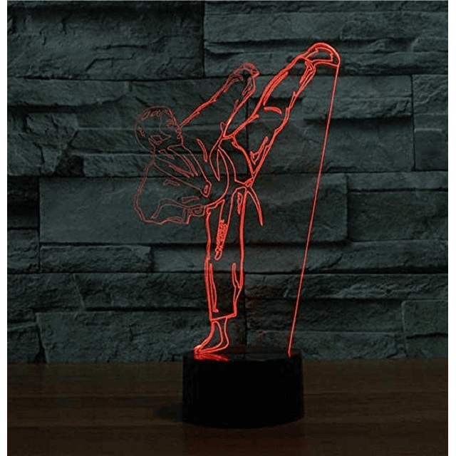 Creativo 3D Taekwondo Luz Nocturna 16 Colores Cambiantes Ali