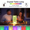 Lámpara de mesa de cristal de diamante, lámpara de noche rom