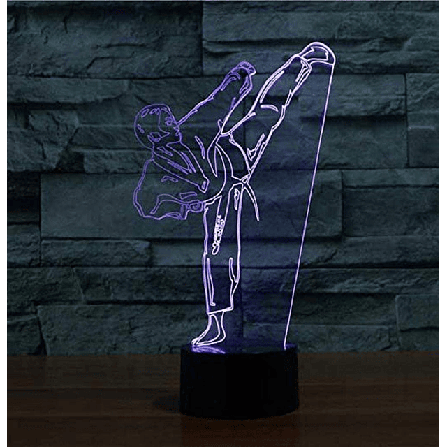 Creativo 3D Taekwondo Luz Nocturna 16 Colores Cambiantes Ali