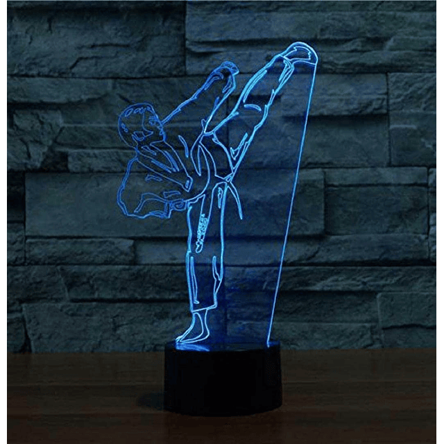 Creativo 3D Taekwondo Luz Nocturna 16 Colores Cambiantes Ali