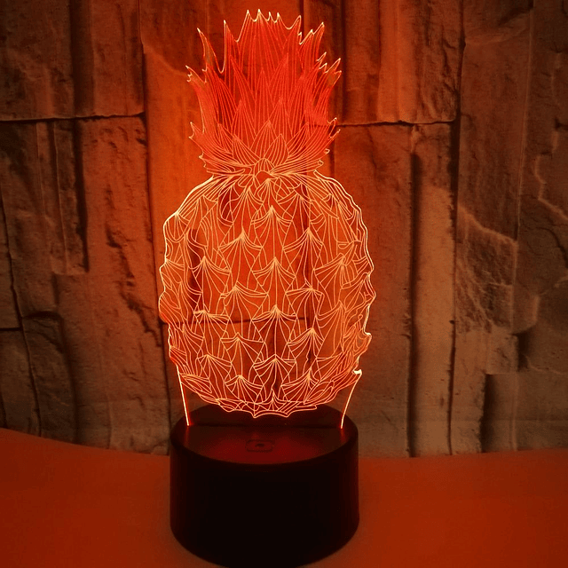 Me encanta la lámpara de noche 3D de piña para decoraciones