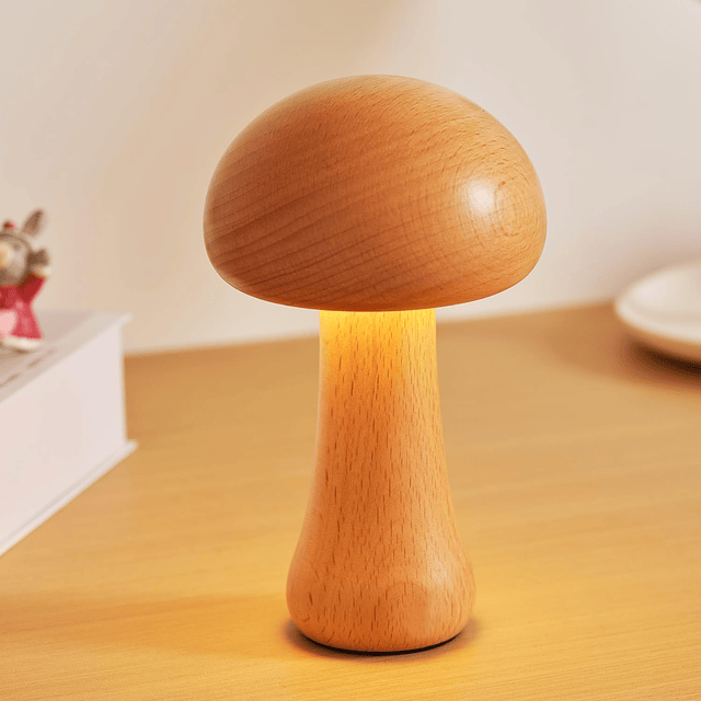 Lámpara de mesa LED creativa con forma de seta, lámpara de m