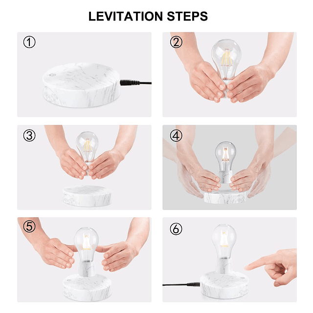 Lámpara de bombilla de levitación magnética, lámpara de escr