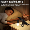 Lámpara Crow: Lámpara de mesa gótica Raven con bombilla para