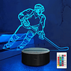 Jugador de hockey sobre hielo Luces nocturnas 3D para niños