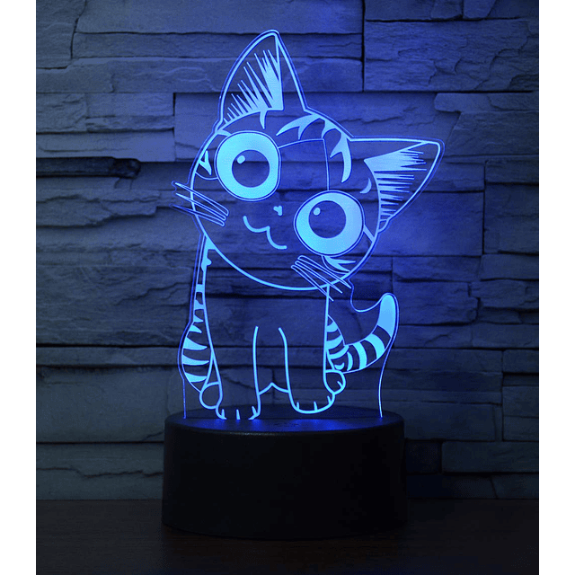 Luz nocturna de regalo de gato para niños, lámpara de mesa d