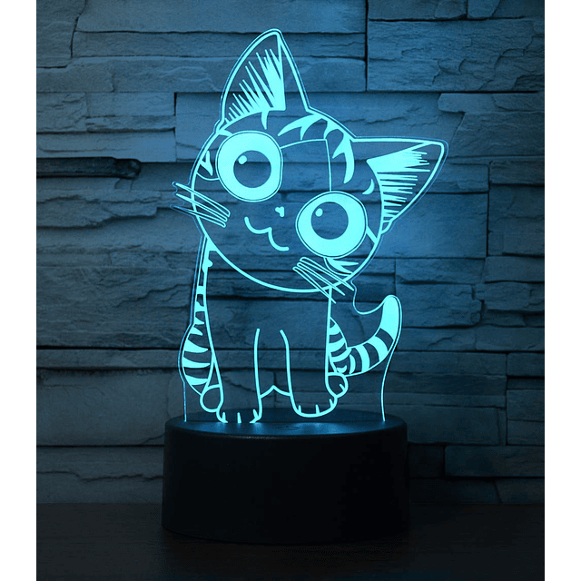 Luz nocturna de regalo de gato para niños, lámpara de mesa d