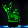 3D Chihuahua Perro Luz Nocturna Lámpara de Mesa Decoración M