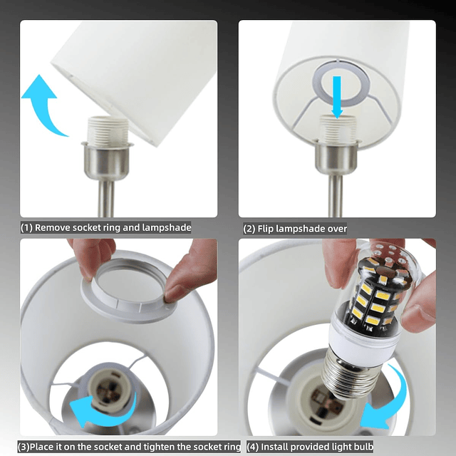 Lámpara de mesa LED inalámbrica con atenuador, batería recar