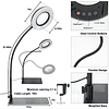 Lupa grande 10X con luz y soporte, lámpara de escritorio de
