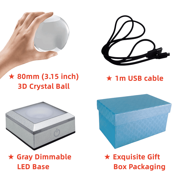 Lámpara de bola de cristal con sistema solar, luz nocturna d