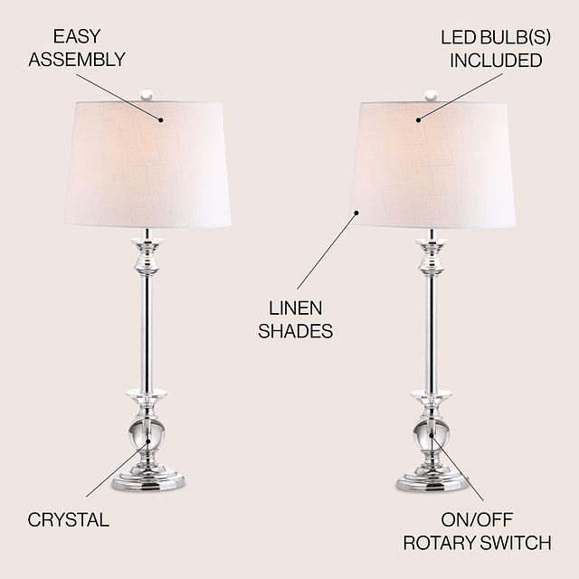 JYL2056A-SET2 Juego de 2 lámparas de mesa Elizabeth Lámpara
