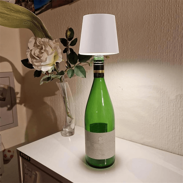 Cabezal de luz inalámbrico para botella de vino, lámpara de