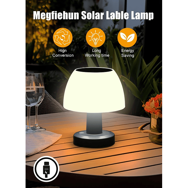 Lámpara de mesa solar Linterna de mesa para exteriores inalá