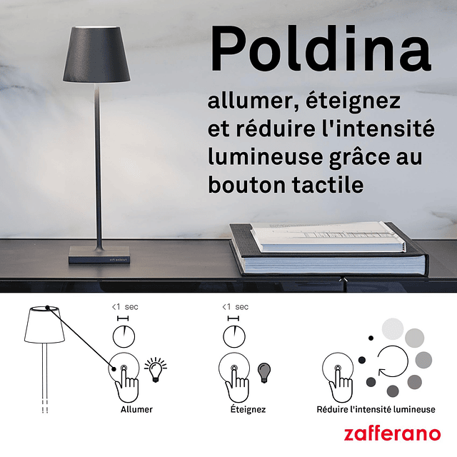 Poldina Pro Lámpara de Mesa LED (Roja) Encendido/Apagado Tác