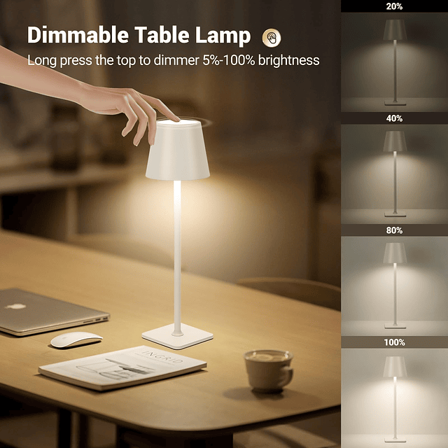 Lámparas de mesa LED inalámbricas, luz de mesa con batería r