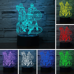 Luz nocturna LED con ilusión 3D, creativa visual, 7 colores,